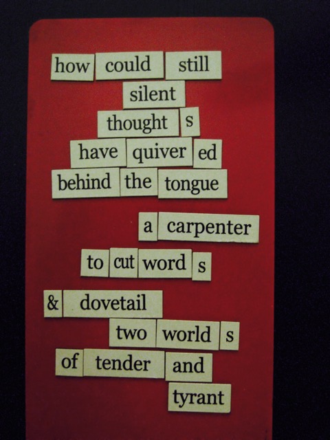 magnetic poem thought wood